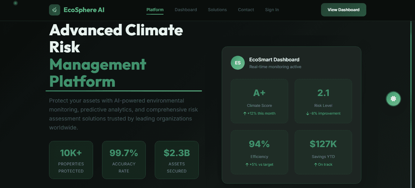 EcosphereAI - Climate Risk Management Platform